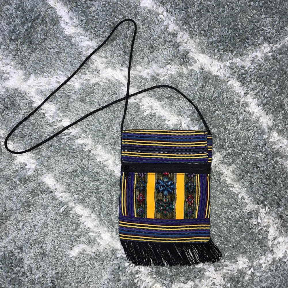 Artisan made 1 of a kind 💙❤️💚Baja print Boho bag - Picture 13 of 13